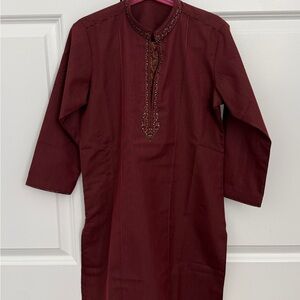 Kids Maroon Traditional Set